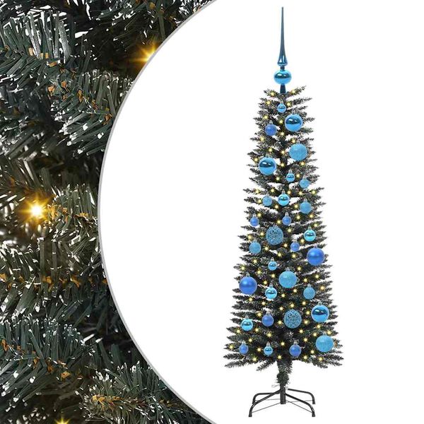 vidaXL Kunstkerstboom met 150 LED Groen 120 cm PVC en Plastic en Staal