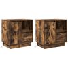vidaXL Nachtkastje 2 pcs Gerookt eiken 50 x 34,5 x 50 cm. Bewerkt hout