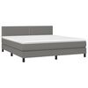 vidaXL Boxspring met matras en LED stof donkergrijs 180x200 cm