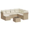 vidaXL 8-delige Loungeset met kussens poly rattan beige