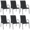 vidaXL Tuinstoelen 6 st staal en textileen zwart