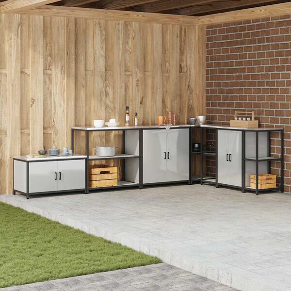 vidaXL Keukenopslag met plank met opslag Zilver 90 x 50 x 92 cm Staal