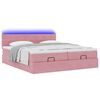vidaXL Ottoman bed met matrassen en LED's 180x200cm fluweel roze