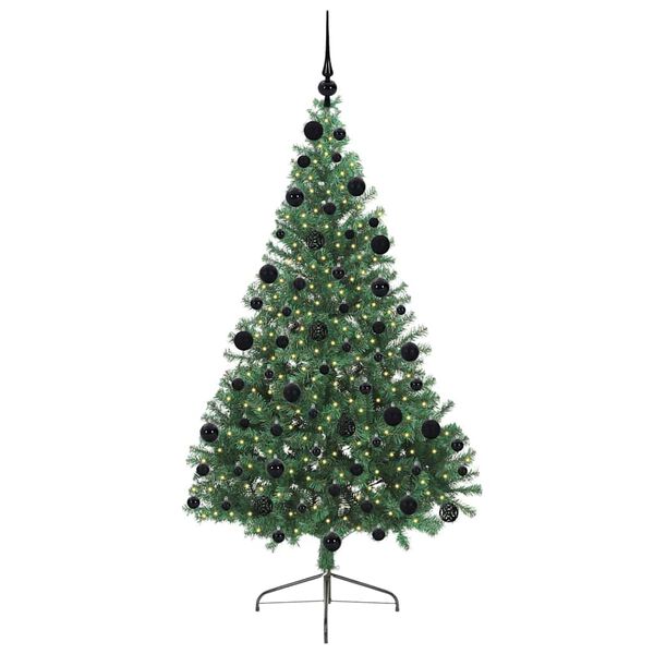 vidaXL Kunstmatig Voorverlicht Kerstboom met 300 LED Groen 210 cm PVC
