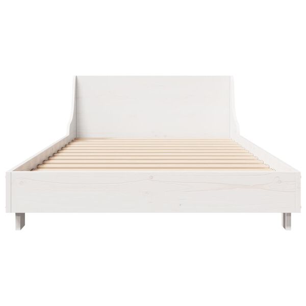 vidaXL Bedframe zonder matras massief grenenhout wit 90x200 cm