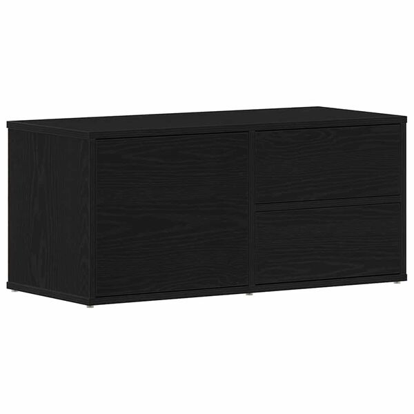 vidaXL TV-kast met lade Zwart Eiken 80 x 34 x 36 cm Bewerkt hout