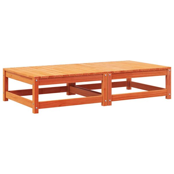 vidaXL Tuinvoetenbanken met kussens 2 st massief grenenhout wasbruin