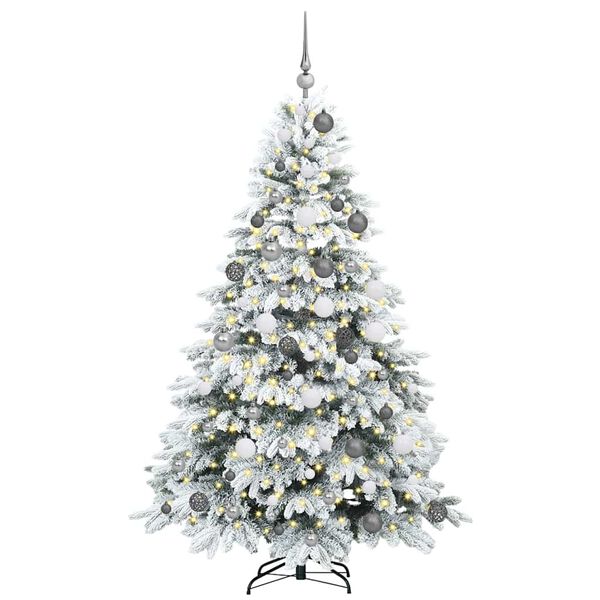 vidaXL Kunstkerstboom met 300 LED met standaard Wit 180 cm PE en PVC