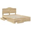 vidaXL Bedframe met hoofdeinde Sonoma Eiken 140 x 200 cm Bewerkt hout
