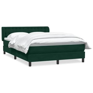 vidaXL Boxspring met matras fluweel donkergroen 160x220 cm
