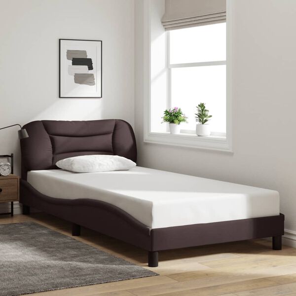 vidaXL Bedframe zonder matras "Hvar" 100x200 cm stof donkerbruin