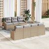 vidaXL Tuinbankenset met opslag 8 pcs Beige en Licht Grijs poly rattan