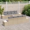 vidaXL Tuin Sofa Set met kussen 7 pcs Beige en Licht Grijs poly rattan