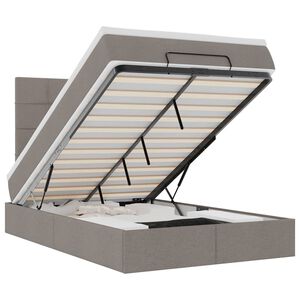 vidaXL Ottoman bed met matras en LED's 120x190 cm stof taupe