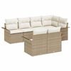 vidaXL Tuin Sofa Set 7 st Beige Poly riet