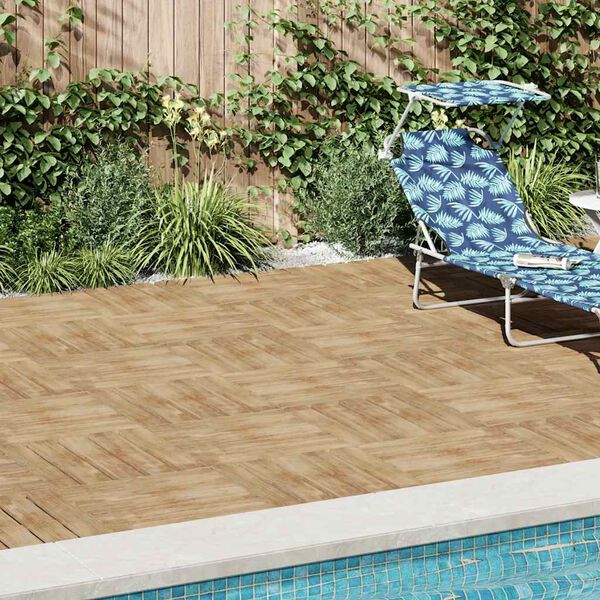 vidaXL 24 st Terrastegels 50x50 cm hout bruin