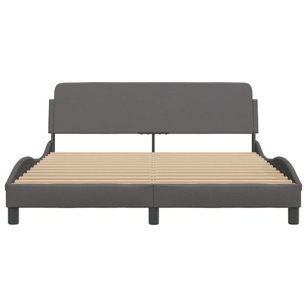 vidaXL Bedframe "Dover" kunstleer grijs 160x200 cm