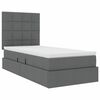 vidaXL Opbergbed met LED met matras Donkergrijs 100 x 200 cm Polyester