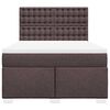 vidaXL Boxspring met matras stof donkerbruin 140x190 cm