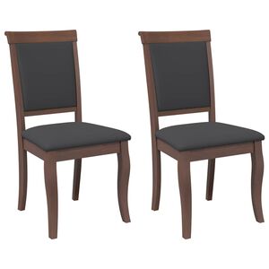 vidaXL Eetkamerstoelen met kussens 2 st massief hout rubber bruin