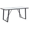vidaXL Eettafel 160x80x75 cm gehard glas wit