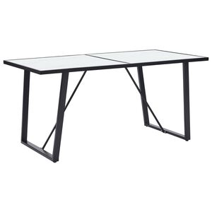 vidaXL Eettafel 160x80x75 cm gehard glas wit
