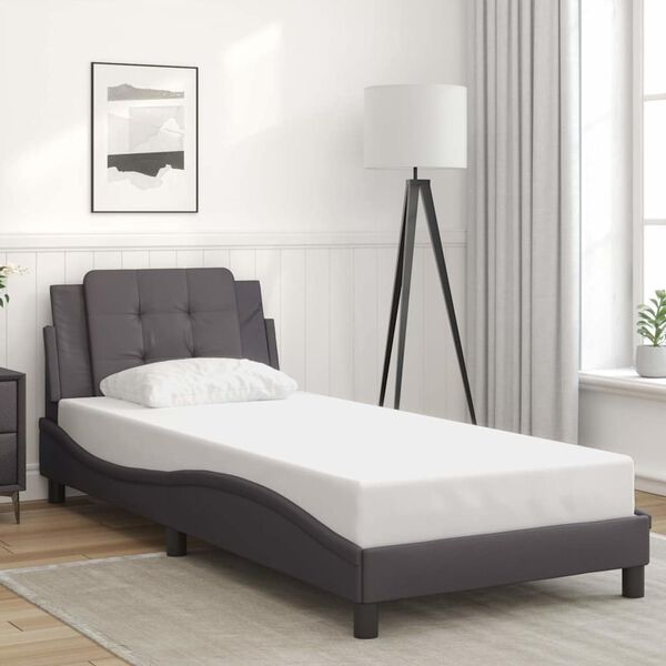 vidaXL Bedframe zonder matras "Zadar" kunstleer grijs 100x200 cm