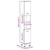 vidaXL Badkamerkast 30x30x179 cm bewerkt hout artisanaal eikenkleurig
