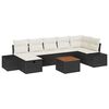 vidaXL Tuin Sofa Set met kussen met opslag 8 pcs Zwart Poly riet