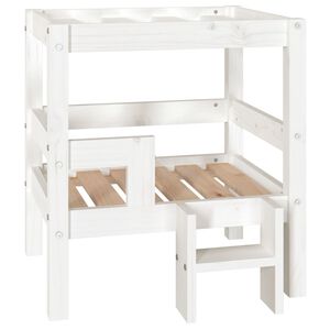 vidaXL Hondenmand 55,5x53,5x60 cm massief grenenhout wit
