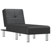 vidaXL Chaise longue kunstleer zwart