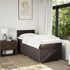 vidaXL Boxspring met matras stof donkerbruin 90x190 cm