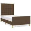 vidaXL Bedframe met hoofdeinde stof donkerbruin 80x200 cm