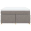 vidaXL Boxspring met matras stof taupe 140x190 cm