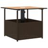 vidaXL Tuintafel met parasolgat 55x55x46,5 cm poly rattan bruin