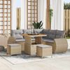 vidaXL Tuin Sofa Set met kussen 8 pcs Beige en Licht Grijs poly rattan