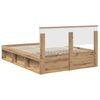 vidaXL Bedframe Ambachtelijk eiken 140 x 190 cm Massief grenenhout