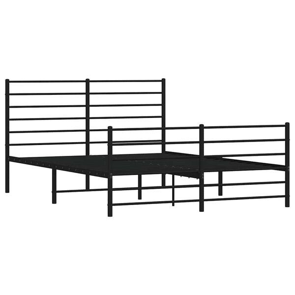vidaXL Bedframe met hoofd- en voeteneinde metaal zwart 120x200 cm