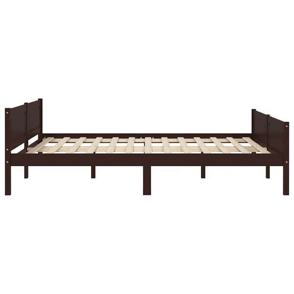 vidaXL Bedframe massief grenenhout donkerbruin 120x200 cm