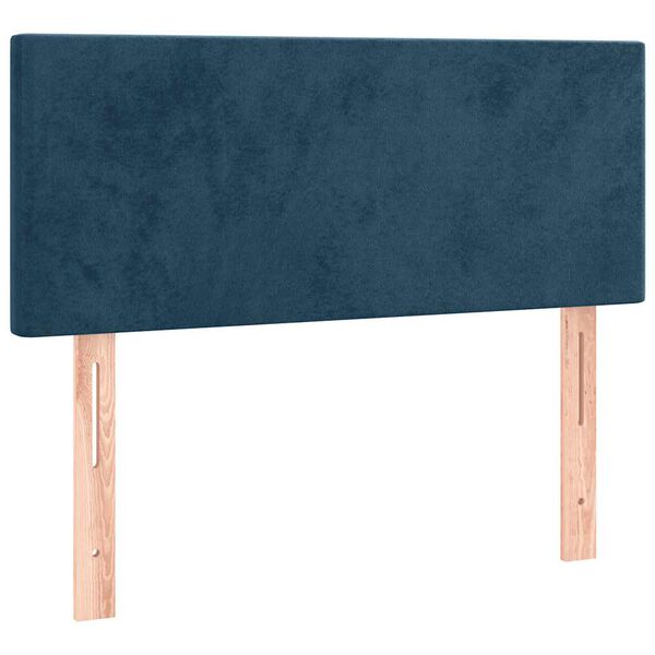 vidaXL Hoofdbord LED 100x5x78/88 cm fluweel donkerblauw