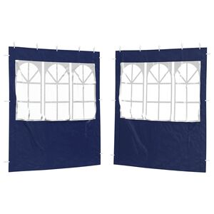 vidaXL Party Tent Zijwand 2 st 200 x 195 cm Blauw PE en staal