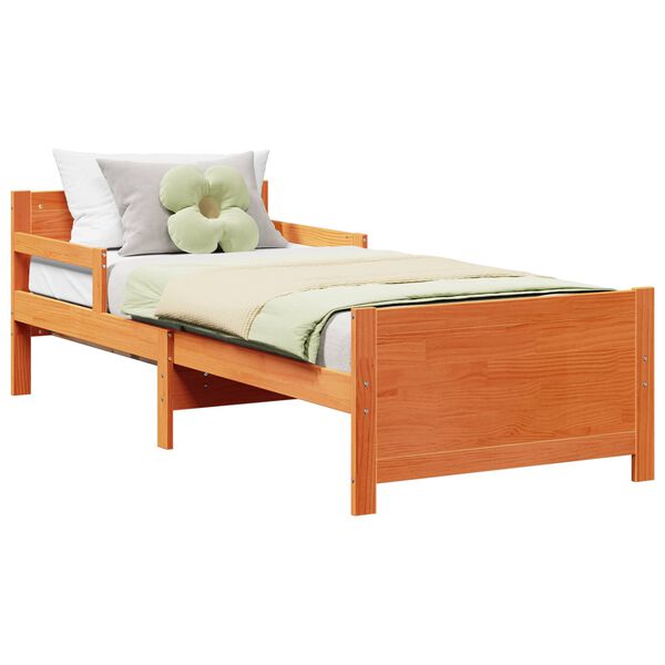 vidaXL Bedframe met hoofdeinde Wasbruin 80 x 200 cm Bewerkt hout