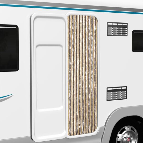 vidaXL Vliegengordijn 56x185 cm chenille donkerbruin en beige