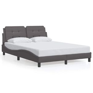 vidaXL Bedframe zonder matras "Zadar" kunstleer grijs 140x190 cm