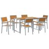 vidaXL Tuin eettafelset 7 st Grijs Massief Acaciahout