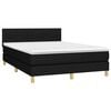 vidaXL Boxspring met matras en LED stof zwart 140x200 cm