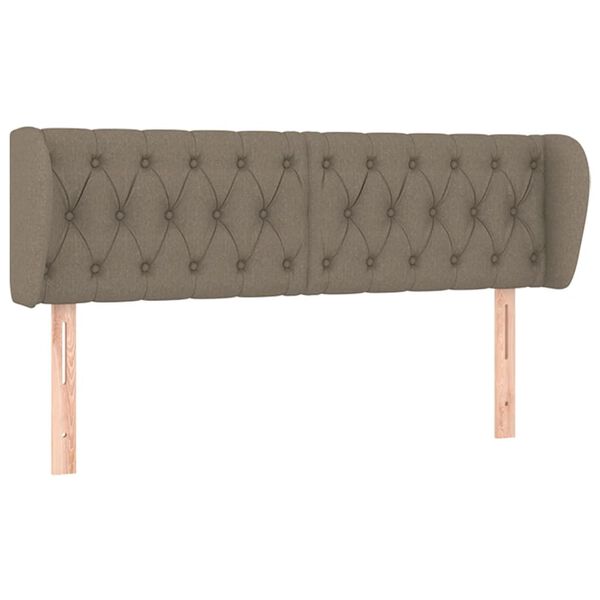 vidaXL Hoofdbord met randen 163x23x78/88 cm stof taupe