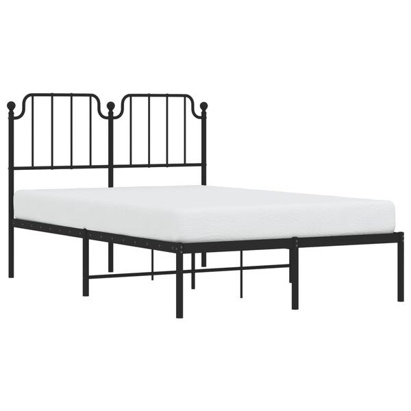 vidaXL Bedframe met hoofdbord metaal zwart 120x190 cm