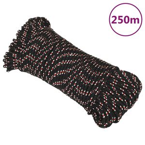 vidaXL Boot touw 3 mm 250 m polypropyleen zwart