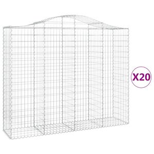vidaXL Schanskorven 20 st gewelfd 200x50x160/180 cm ijzer